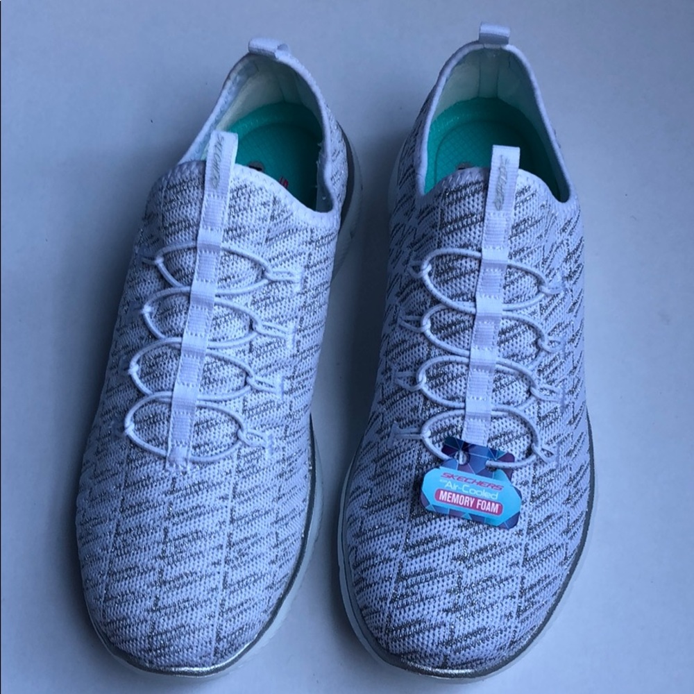 Skecher sneakers white & silver memory foam
